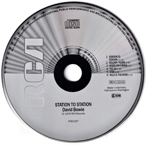 David Bowie : Station To Station (CD, Album, RE)