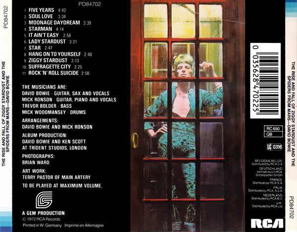 David Bowie : The Rise And Fall Of Ziggy Stardust And The Spiders From Mars (CD, Album, RE)