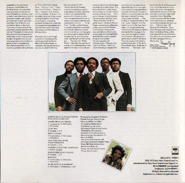 Harold Melvin And The Blue Notes : To Be True (CD, Album, RE, RM)