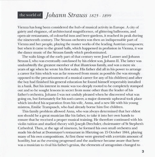 Johann Strauss Jr., Wiener Philharmoniker, Willi Boskovsky : The World Of Johann Strauss (CD, Comp, RE, RM, ADR)