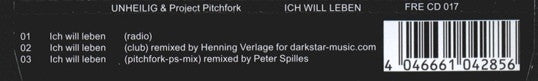 Unheilig &amp; Project Pitchfork : Ich Will Leben (CD, Maxi)