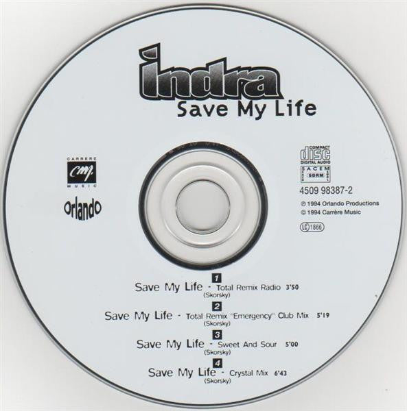 Indra : Save My Life (Remix) (CD, Single, Car)
