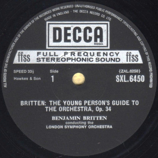 Britten* - London Symphony Orchestra / English Chamber Orchestra : Young Person's Guide To The Orchestra / Variations On A Theme Of Frank Bridge (LP, Comp, Lab)