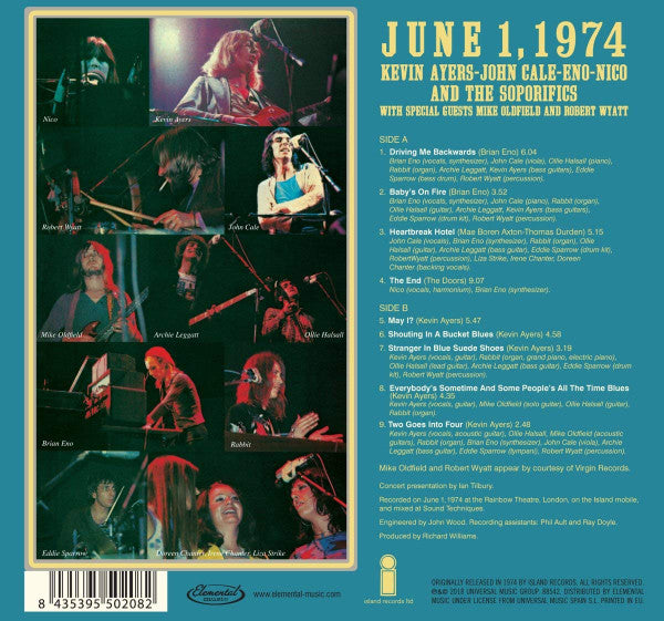 Kevin Ayers - John Cale - Eno* - Nico (3) : June 1, 1974 (CD, Album, Ltd, RE, RM)