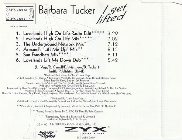 Barbara Tucker : I Get Lifted (CD, Maxi)