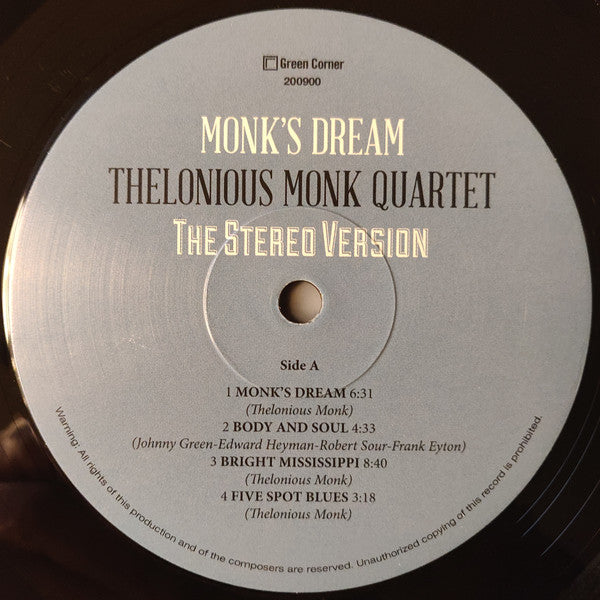 Thelonious Monk Quartet* : Monk's Dream (LP, Album + LP, Album, Mono + Ltd, RE, RM, 180)
