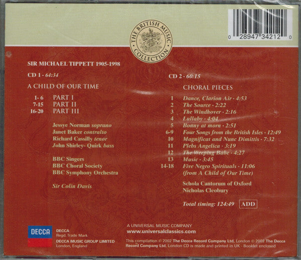 Michael Tippett* : A Child Of Our Time / Etc (2xCD, Comp, RM)