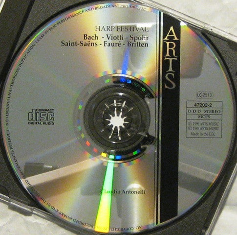 Claudia Antonelli, Carl Philipp Emanuel Bach, Giovanni Battista Viotti, Camille Saint-Saëns, Benjamin Britten, Gabriel Fauré, Louis Spohr : Harp Festival (CD)