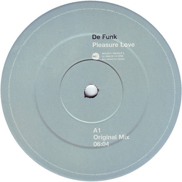 De Funk : Pleasure Love (12")
