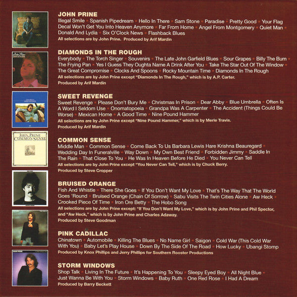 John Prine : Crooked Piece Of Time: The Atlantic &amp; Asylum Albums (1971-1980) (CD, Album, RE, RM + CD, Album, RE, RM + CD, Album,)