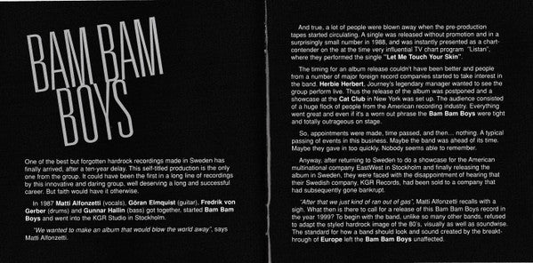 Bam Bam Boys : Bam Bam Boys (CD, Album)