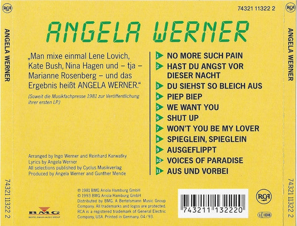 Angela Werner : Angela Werner (CD, Album, RE)
