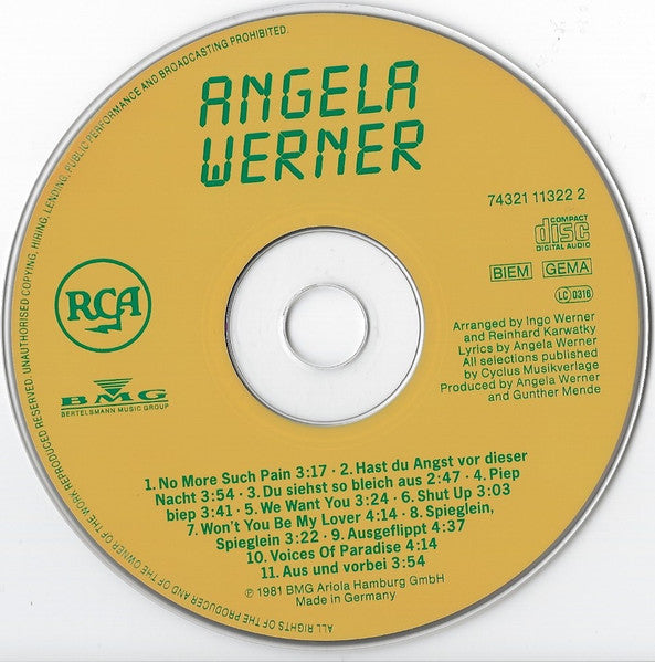 Angela Werner : Angela Werner (CD, Album, RE)