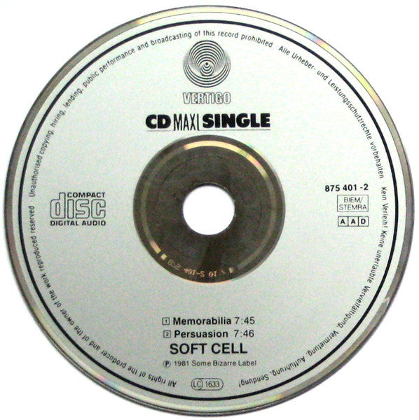 Soft Cell : Memorabilia (CD, Maxi)