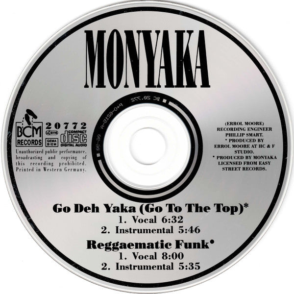 Monyaka : Go Deh Yaka (Go To The Top) / Reggaematic Funk (CD, Single)