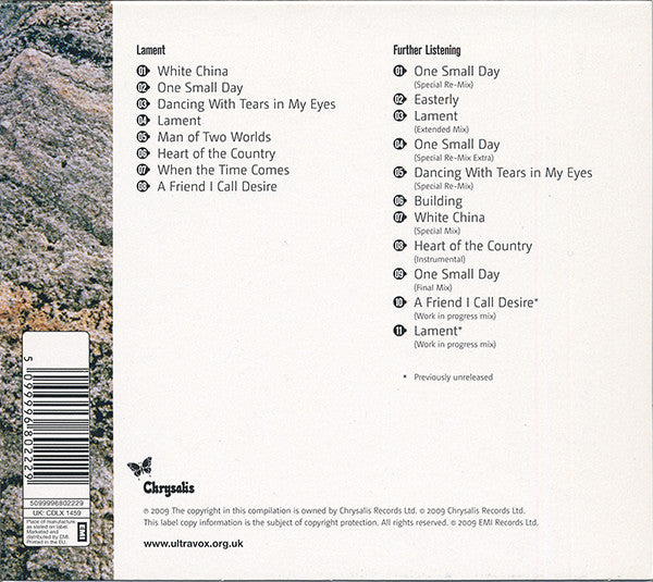 Ultravox : Lament (CD, Album, RE + CD, Comp + RM, Def)