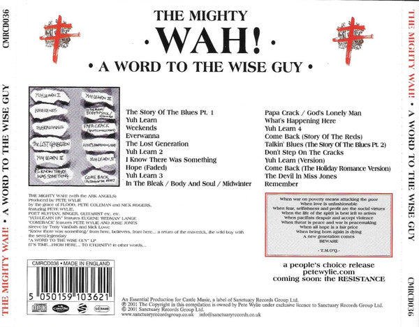 Wah! : A Word To The Wise Guy (CD, Album, RE)