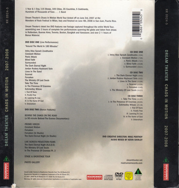 Dream Theater : Chaos In Motion (2xDVD-V, NTSC + 3xCD, Album + Dlx)