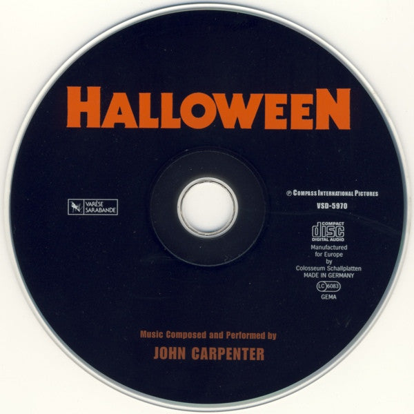 John Carpenter : Halloween (Original Motion Picture Soundtrack) (CD, Album, RE, 20t)