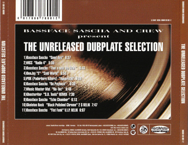 Bassface Sascha And Crew* : The Unreleased Dubplate Selection (CD, Comp)