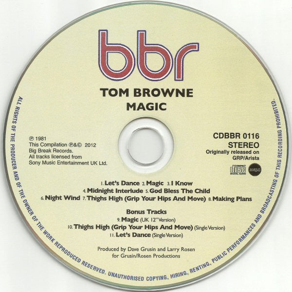 Tom Browne : Magic (CD, Album, RE, RM)