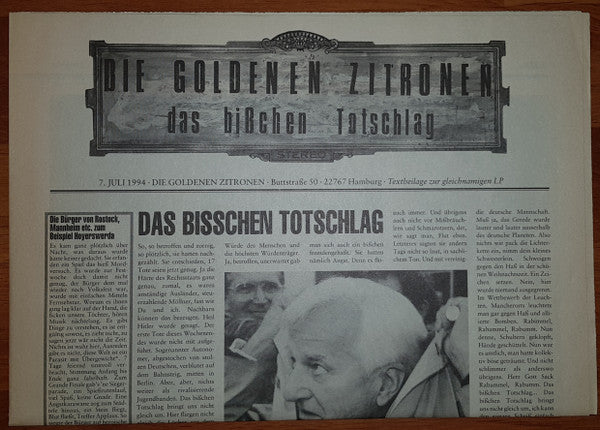 Die Goldenen Zitronen : Das Bißchen Totschlag (LP, Album)