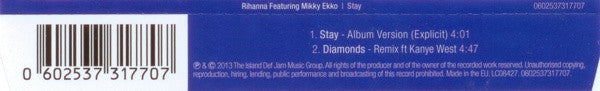 Rihanna Feat. Mikky Ekko : Stay (CD, Single)