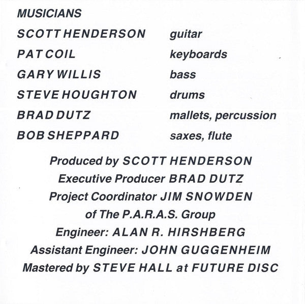 Scott Henderson (2) And Tribal Tech (2) : Spears (CD, Album)