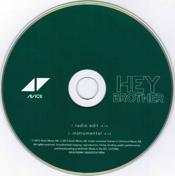 Avicii : Hey Brother (CD, Single)
