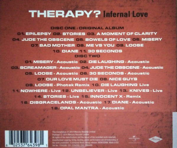 Therapy? : Infernal Love (CD, Album, RE, RM + CD, Comp + Dlx)