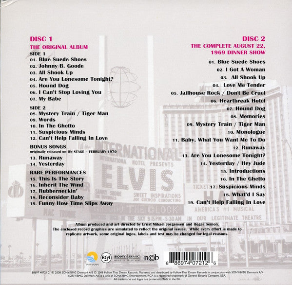 Elvis Presley : Elvis In Person At The International Hotel  (2xCD, Album, RE, RM, S/Edition, 7" )