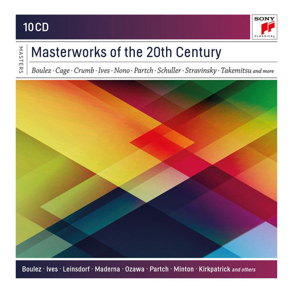 Pierre Boulez · John Cage · George Crumb · Charles Ives · Luigi Nono · Harry Partch · Gunther Schuller · Igor Stravinsky · Toru Takemitsu - Erich Leinsdorf · Bruno Maderna · Seiji Ozawa · Yvonne Minton · John Kirkpatrick : Masterworks Of The 20th Century (10xCD, RM + Box, Comp)