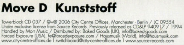 Move D : Kunststoff (CD, Album, RE)