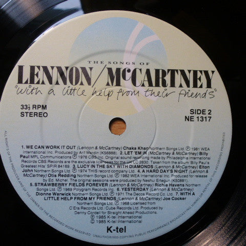 Various : The Songs Of Lennon &amp; McCartney [With A Little Help From Their Friends] (LP, Comp)