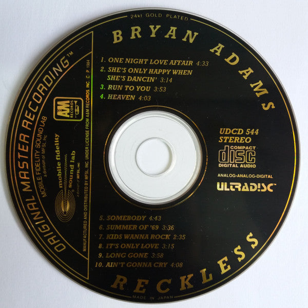 Bryan Adams : Reckless (CD, Album, Ltd, RE, RM)