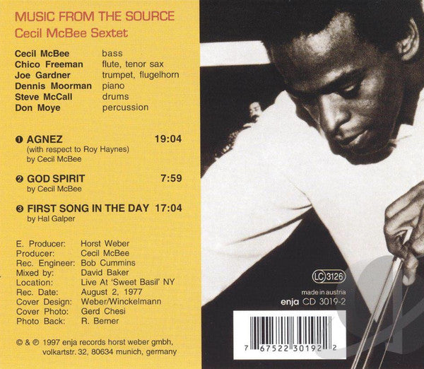 Cecil McBee Sextet : Music From The Source (CD, Album, RE)