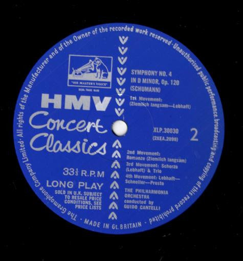 Johannes Brahms, Robert Schumann, Philharmonia Orchestra, Guido Cantelli : Brahms Symphony No. 3 In F Major Opus 90, Schumann Symphony No. 4 In D Minor Opus 120 (LP, Album, Mono)