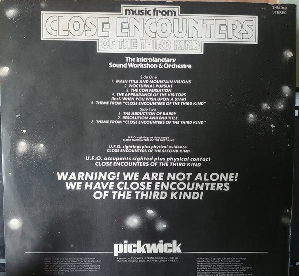 The Interplanetary Sound Workshop &amp; Orchestra : Music From Close Encounters Of The Third Kind (LP, Album)