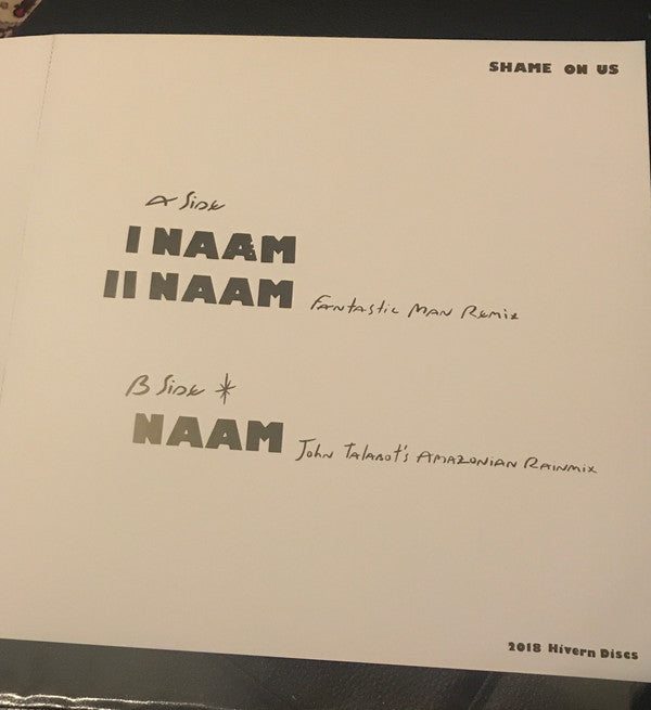 Shame On Us : Naam (12", EP, Ltd)