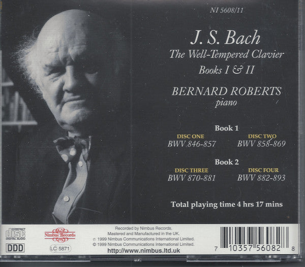 Johann Sebastian Bach - Bernard Roberts : The Well-Tempered Clavier, Books I &amp; II (4xCDr, Album, RE)