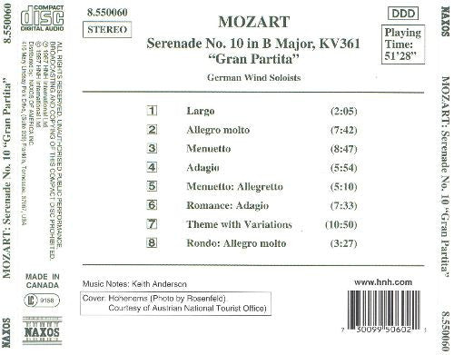 Mozart*, German Wind Soloists* : Serenade No. 10 "Gran Partita" (CD, Album)