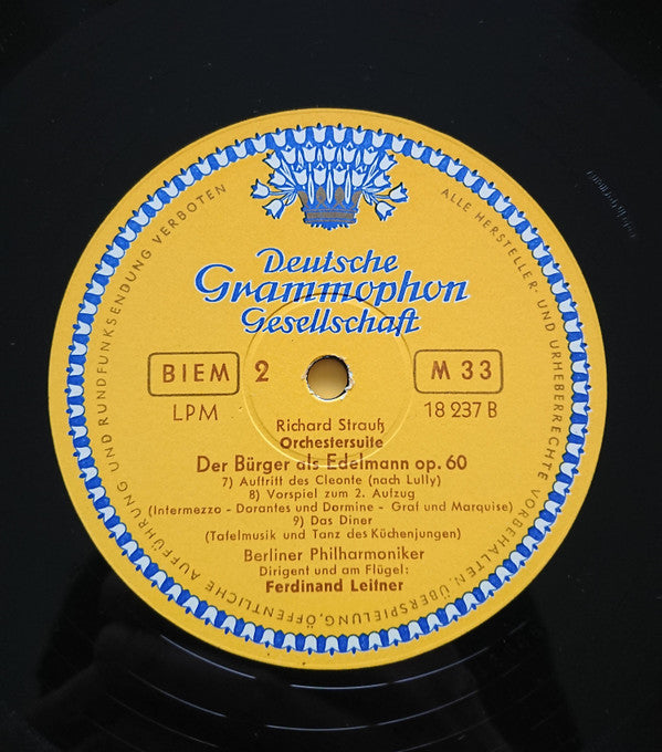 Richard Strauss, Ferdinand Leitner, Berliner Philharmoniker : Der Bürger Als Edelmann Op. 60 (LP, Mono)