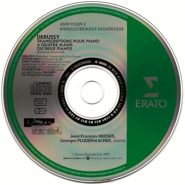 Debussy* / Jean-François Heisser / Georges Pludermacher : Transcriptions Pour Piano A Quatre Mains Ou Deux Pianos (CD, Album)