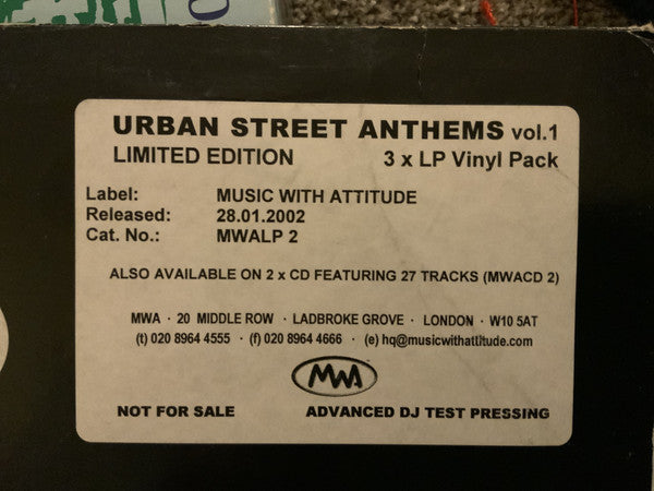 Various : Urban Street Anthems Volume 01 (3x12", Comp, Ltd, W/Lbl)
