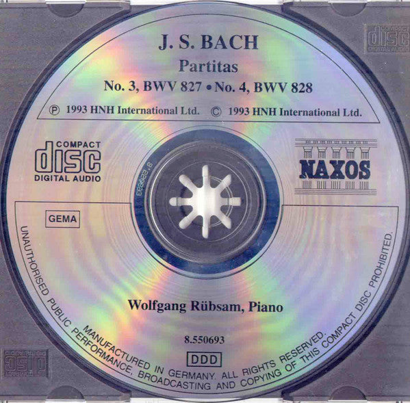 Johann Sebastian Bach - Wolfgang Rübsam (2) : Partitas Nos. 3 and 4 (CD)