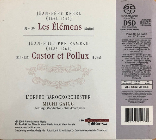 Jean-Féry Rebel, Jean-Philippe Rameau, L'Orfeo Barockorchester, Michi Gaigg : Les Élémens - Castor Et Pollux (SACD, Hybrid, Multichannel)