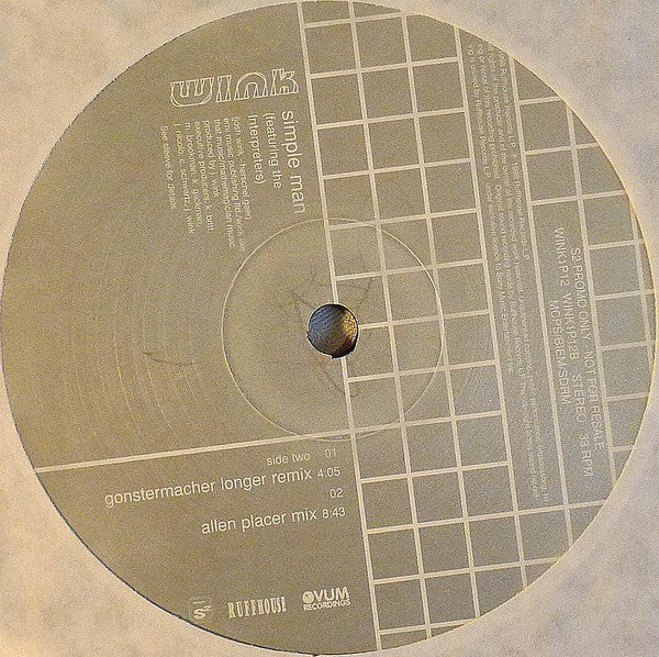 Josh Wink : Simple Man (12", Promo)