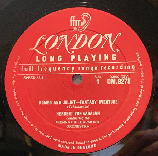 Pyotr Ilyich Tchaikovsky, Herbert von Karajan, Richard Strauss : Romeo And Juliet: Fantasy Overture / Don Juan (Op.20) (LP, Album, Mono)