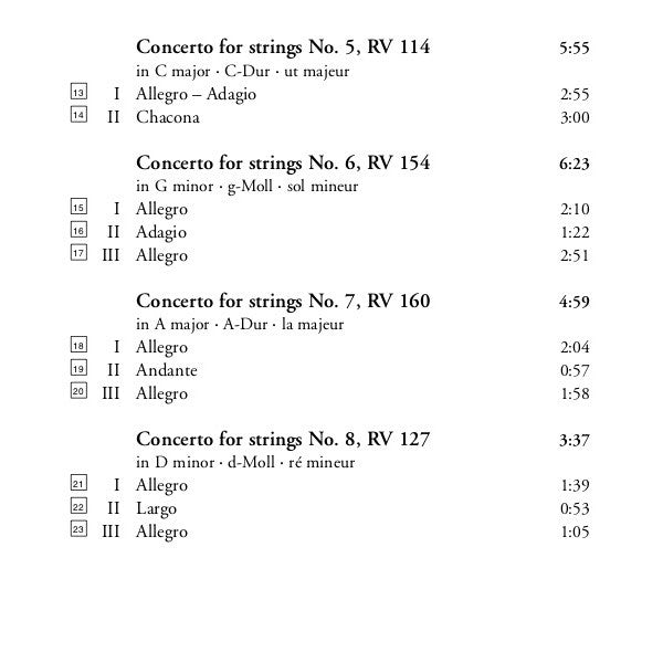 Vivaldi*, Collegium Musicum 90, Simon Standage : String Concertos, Volume 1 - The Paris Concertos (CD)