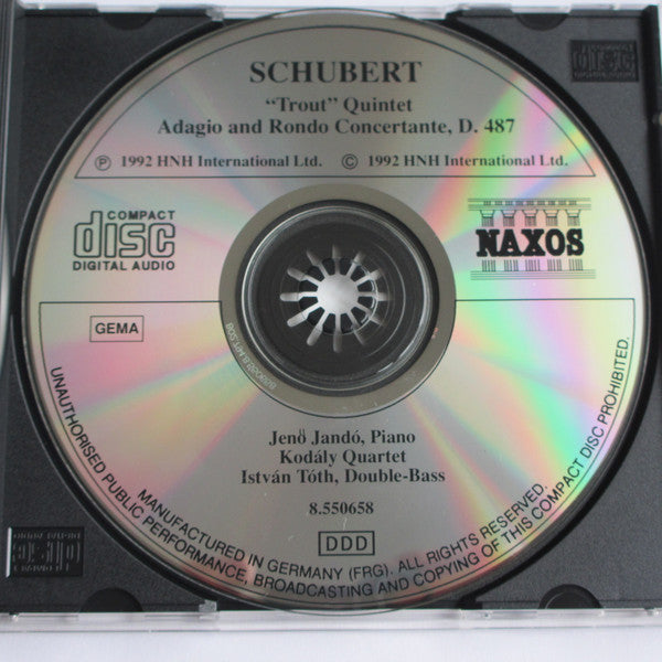 Schubert* - Jenö Jandó, Kodály Quartet, István Tóth : Piano Quintet "Trout" • Adagio And Rondo Concertante, D. 487 (CD, RE)